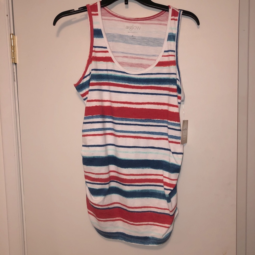 A:Glow red, white and blue maternity tank